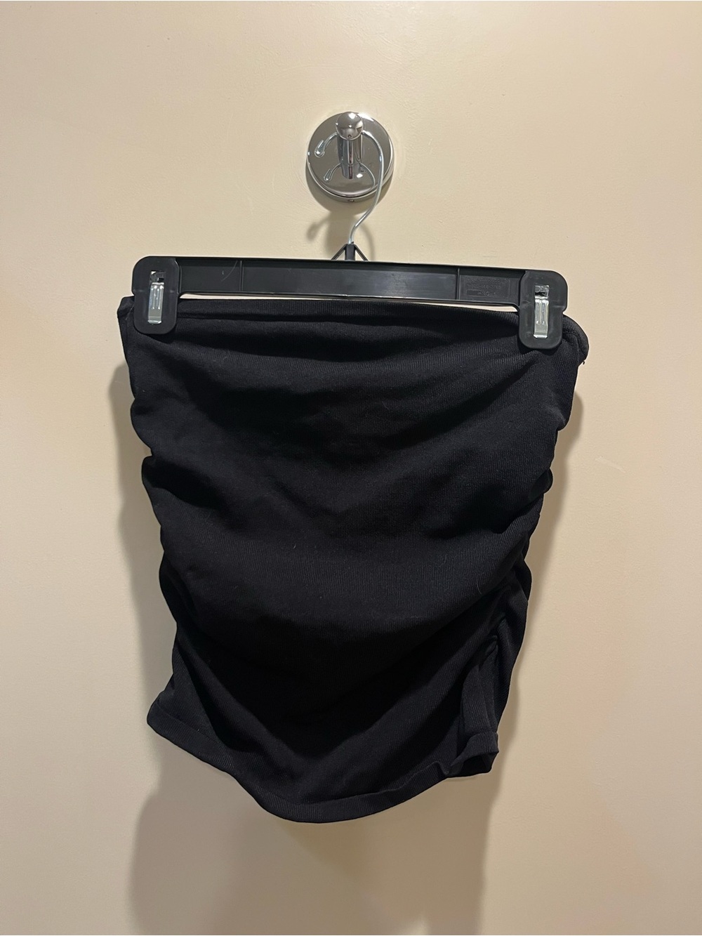 DISSH Black Strapless Ruched Tube Top